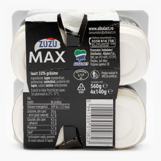 Iaurt natur 10% grăsime 4x140g