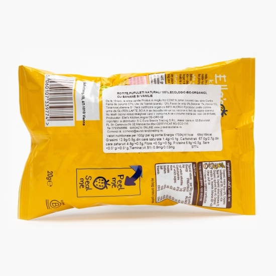 Pufuleți naturali eco rotițe cu banane și vanilie, +10 luni,  20g