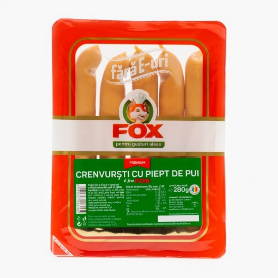 Crenvurști cu piept de pui fără E-uri 280g