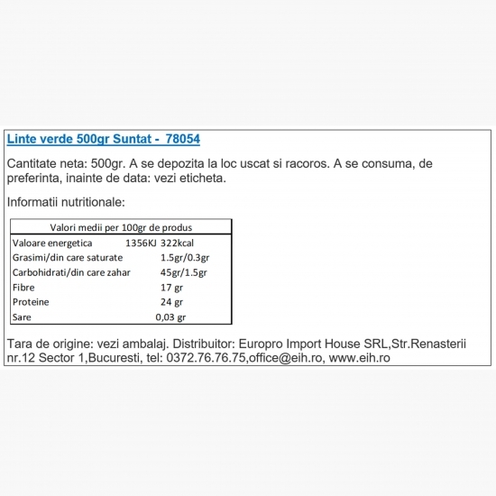 Linte verde 500g  