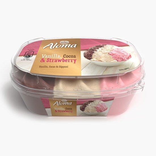 Înghețată de cacao, vanilie și căpșuni 900ml