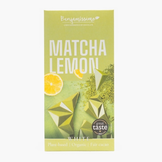Ciocolată albă eco, cu matcha și lămâie, 60g