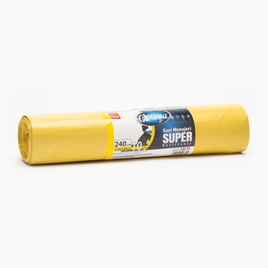 Saci menajeri super rezistenți, galben, 240l, 10 buc