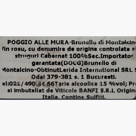 Vin roșu sec Poggio alle Mura Rosso di Montalcino, 15%, 0.75l