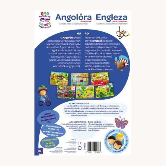 Joc educativ puzzle - engleză pentru preșcolari 3+ ani