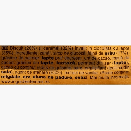 Batoane cu biscuit și caramel învelite în ciocolată cu lapte 3x50g