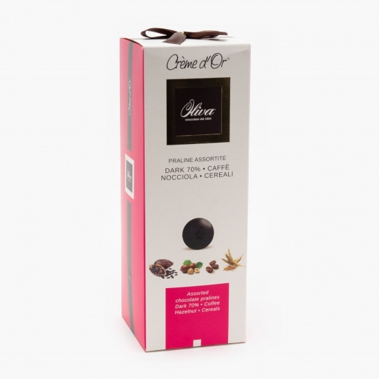 Praline Crème D'Or (ciocolată neagră 70%, cafea, alune de pădure, cereale) 300g