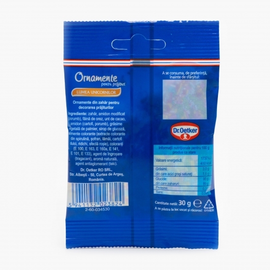 Ornamente pentru prăjituri Lumea unicornilor 30g