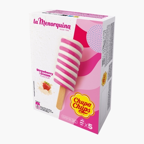 Înghețată cu aromă de vanilie și sorbet de căpșune 5x50ml