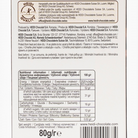 Ciocolată amăruie 85% cacao 80g