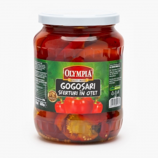 Gogoșari sferturi în oțet 600g