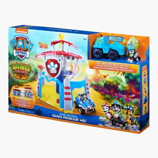 Turnul de control Dino cu vehicul și cățeluș exclusiv Rex 3+ ani