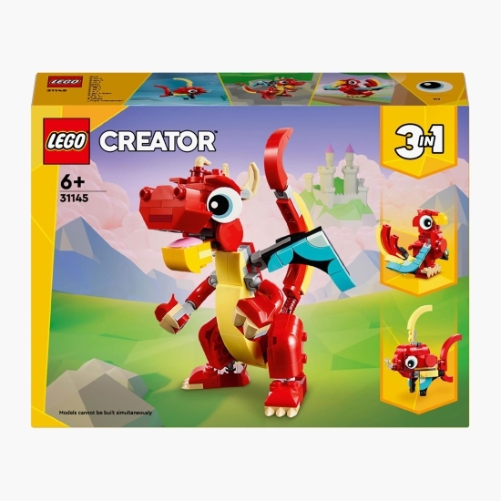 Dragon roșu, 31145 Creator 3 în 1, 149 piese, +6 ani