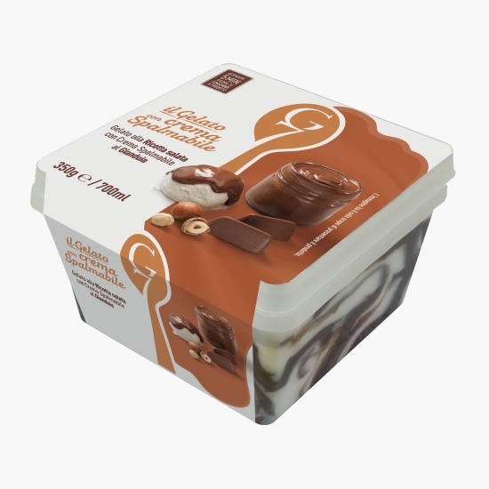 Înghețată (gelato) ricotta sărată cu cremă cacao alune 350g
