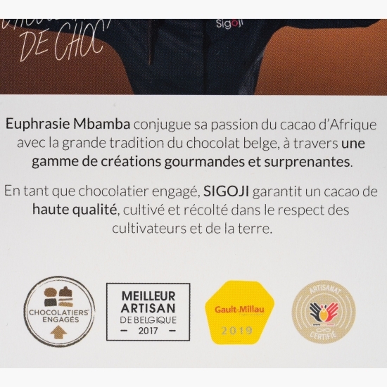 Praline din ciocolată neagră cu caramel și vanilie de Madagascar Pavés 100g