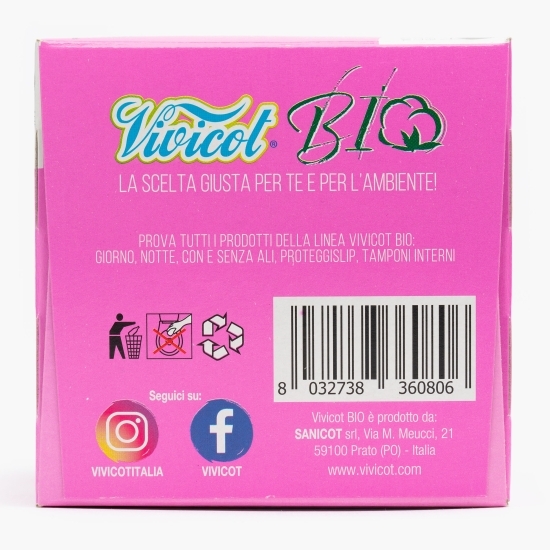 Absorbante cu aripioare, zi, bumbac bio, 14buc