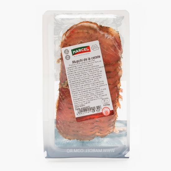 Mușchi de la cetate feliat, crud-uscat și afumat 100g