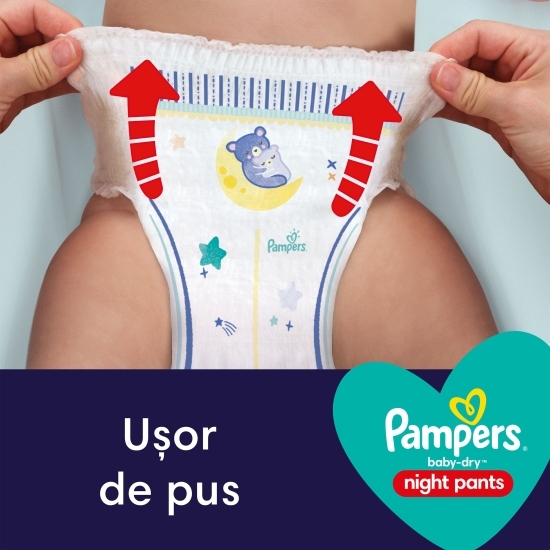 Scutece chiloțel Night Pants mărimea 5, 12-17kg, 22 buc
