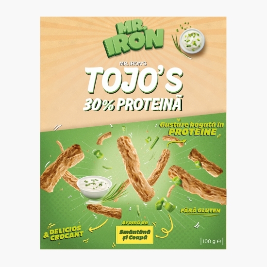 Pufuleți cu aromă de smântână și ceapă, cu 30% proteină, fără zahăr și fără gluten, low carb 100g