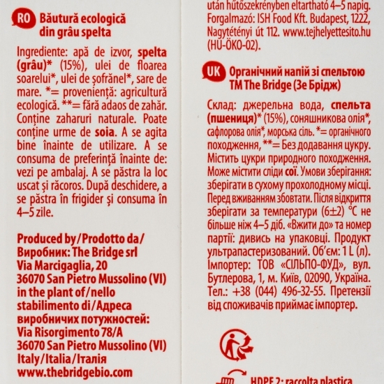 Băutură ecologică din grâu spelta 1l