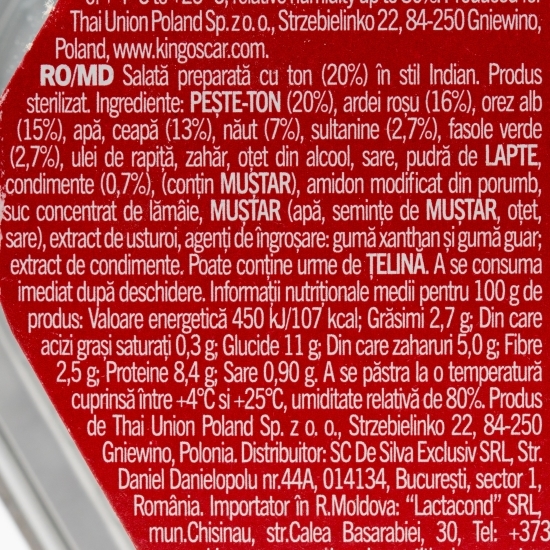 Salată cu ton în stil indian 220g