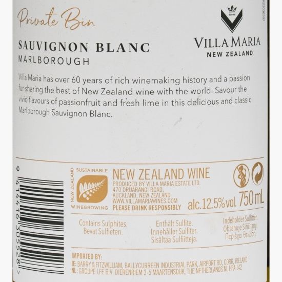 Vin alb sec Private Bin Sauvignon Blanc, 12.5%, 0.75l   		