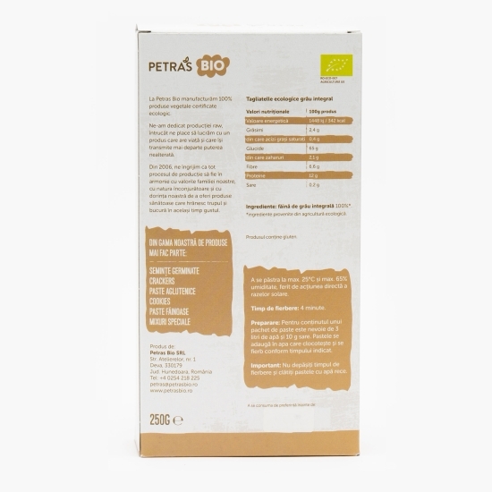 Tagliatelle ecologice grâu integral 250g