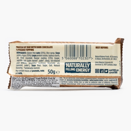 Baton cu ovăz și cacao, cu proteine, fără gluten 50g