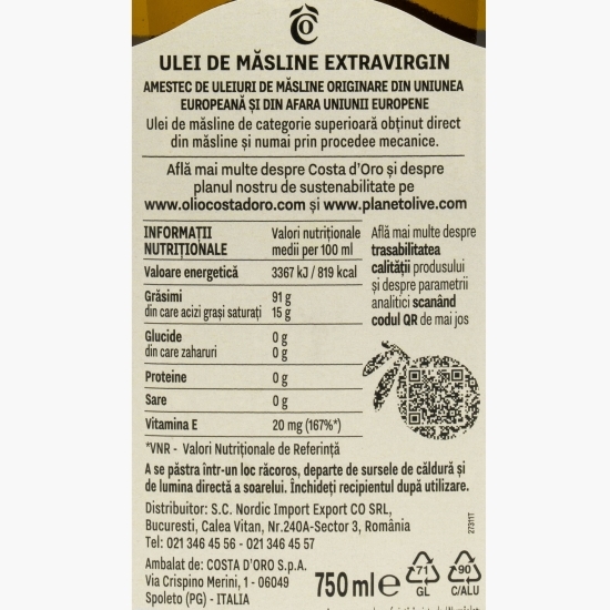 Ulei de măsline extravirgin L'Extra 750ml