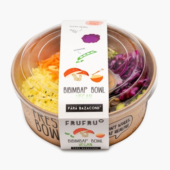 Salată vegană cu orez, ciuperci și edamame Bibimbap Bowl, 405g