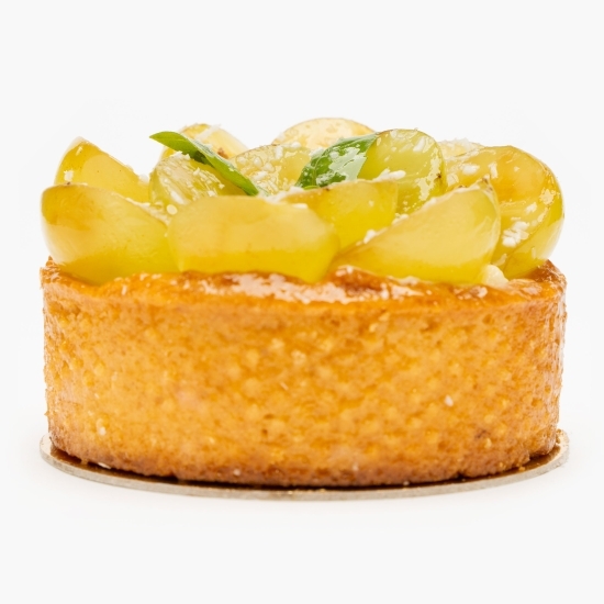 Tartă cu cremă de vanilie, extract de ananas și struguri 160g