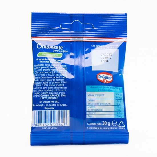 Ornamente pentru prăjituri magia nopții 30g