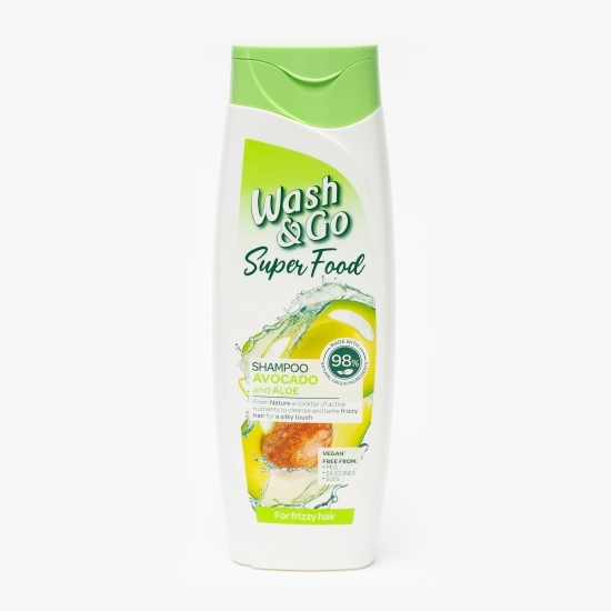 Șampon păr rebel, avocado și aloe, Super Food  400ml