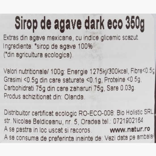 Sirop de agave eco Dark 350g
