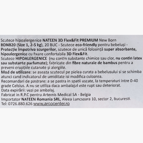 Scutece eco-friendly Premium Line Nr. 1, 2-5kg, 20 buc