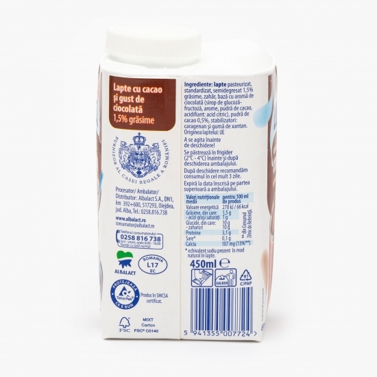 Lapte cu cacao și gust de ciocolată 450ml