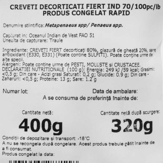 Creveți fierți decorticați 400g