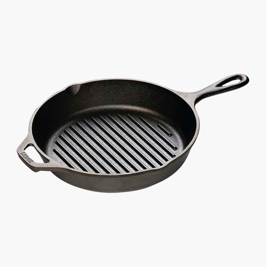 Tigaie grill adâncă, din fontă, cu mâner Lodge L-8GP3 26cm