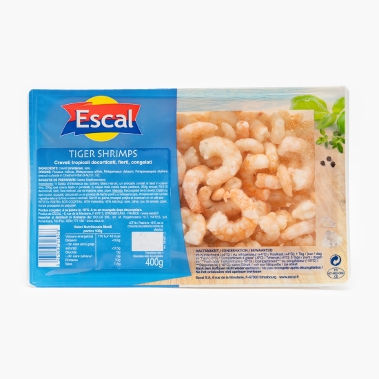 Cozi de crevete Black Tiger decorticate, fierte 400g