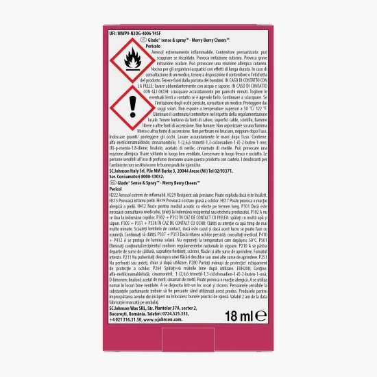 Aparat odorizant Sense & Spray Merry Berry Cheers 18ml
