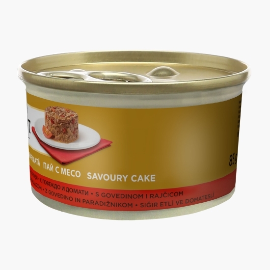 Hrană umedă pentru pisici, 85g, Savoury Cake cu vită și roșii