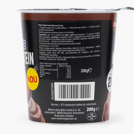 Mousse High Protein cu ciocolată, fără zahăr 200g
