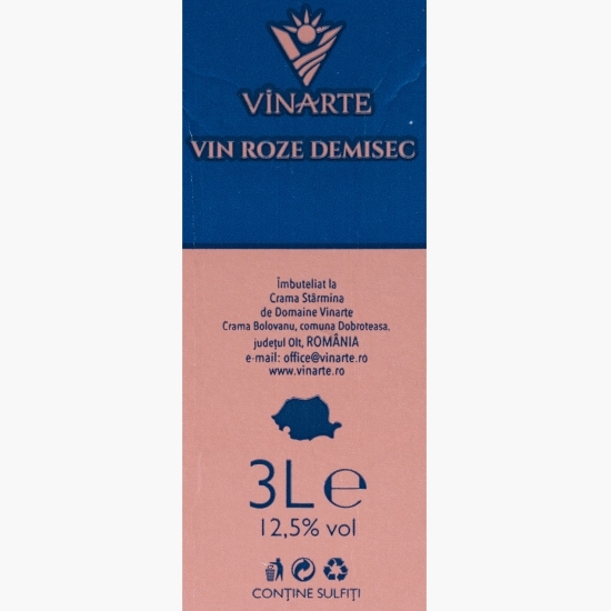 Vin rose demisec, 12.5%, bag in box 3l