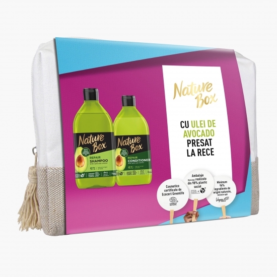 Set cadou: Șampon cu ulei de avocado 385ml + Balsam cu ulei de avocado 385ml