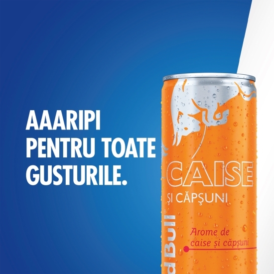 Băutură energizantă cu gust de caise și căpșuni, 0.25l