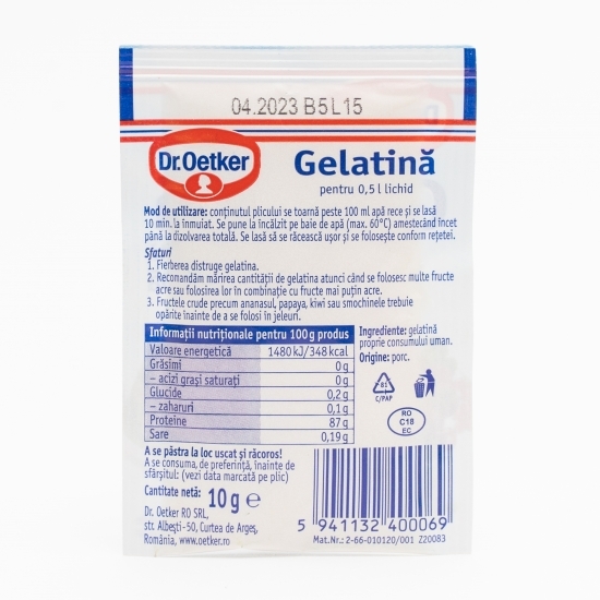Gelatină fin mărunțită albă 10g