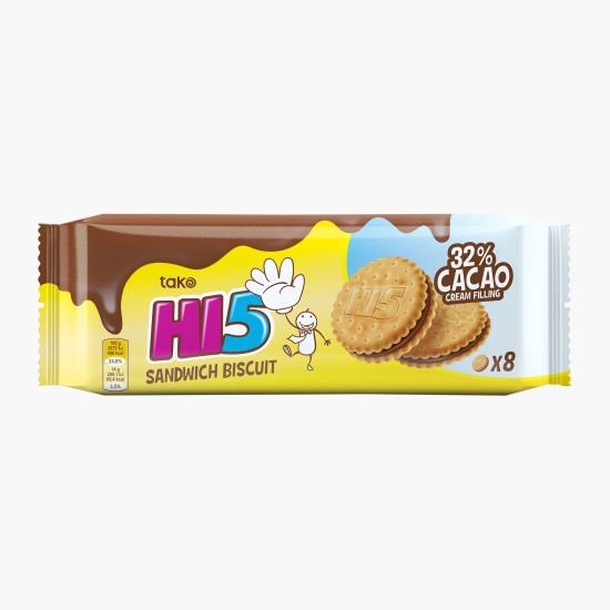 Biscuiți sandwich cu ciocolată HI5, 112g