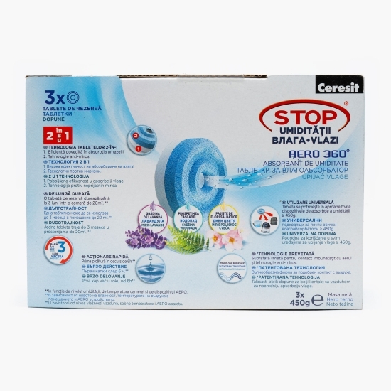 Tablete rezervă aparat absorbant de umiditate Aero 360° Scents Mix, 3 buc x 450g