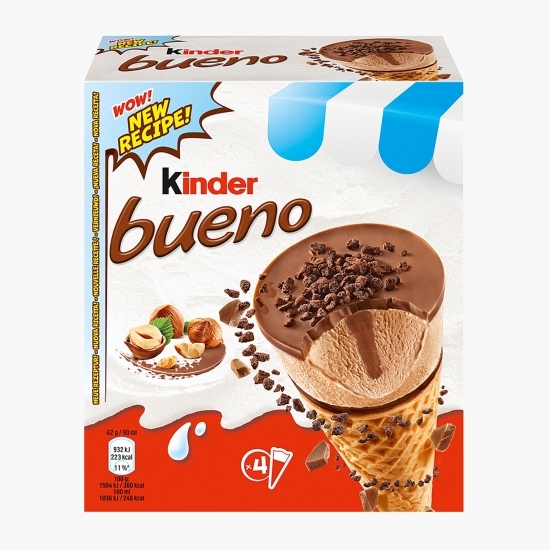 Înghețată de alune la cornet cu ciocolată 4x92ml