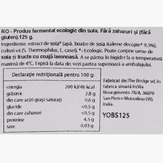 Preparat ecologic fermentat din soia, fără zahăr adăugat 125g
